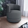 Poltrona Decorativa Giratória Base de Ferro Marselha Boucle Cinza Matrix - 4