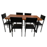 Conjunto de Mesa Jantar 160x80 Ibiza com 6 Cadeiras Marrom - Preto - 2