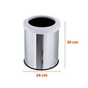 Ver imagem 2 de Lixeira Inox Aro Esmaltado 15 Litros Cozinha Banheiro Cesto - Branco