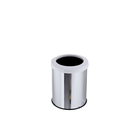 Lixeira Inox Aro Esmaltado 15 Litros Cozinha Banheiro Cesto - Branco