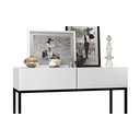 Ver imagem 4 de Buffet Aparador Pequeno Eros 90cm 2 Gavetas Modernas com Pé de Metal Preto Estilo Industrial Branco