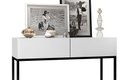 Ver imagem 4 de Buffet Aparador Pequeno Eros 90cm 2 Gavetas Modernas com Pé de Metal Preto Estilo Industrial Branco