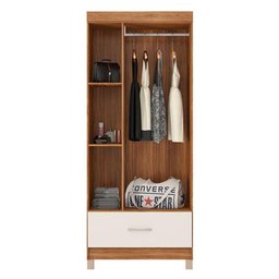 Guarda Roupa Solteiro Ambiente Prince Amêndola Touch Off White - Demóbile - 2