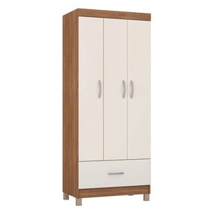 Guarda Roupa Solteiro Ambiente Prince Amêndola Touch Off White - Demóbile