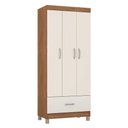 Ver imagem 1 de Guarda Roupa Solteiro Ambiente Prince Amêndola Touch Off White - Demóbile