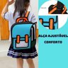 Mochila Infantil Escolar Kawaii Bolsa Escolar 2d de Ombro Desenho Animado em Quadrinhos Cor:roxog - 4