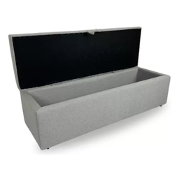 Calçadeira Baú Recamier Casal 140cm Carla Linho:cinza Claro - 5