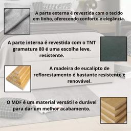 Calçadeira Baú Recamier Casal 140cm Carla Linho:cinza Claro - 4