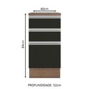 Ver imagem 3 de Balcão Madesa Glamy 40cm 3 Gavetas Rustic Preto