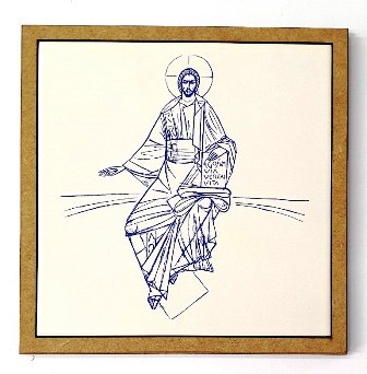 Quadro Cristo Pantocrator 22cm x 22cm- Cláudio Pastro