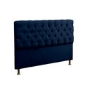 Ver imagem 2 de Cabeceira e Recamier Baú Lana para Cama Box Casal King 1.95 - Suede - Sv Decor:azul Marinho