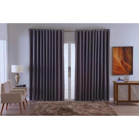 Cortina para Sala Quarto Blackout Tecido 5,00x2,80 Ellegance:graffite