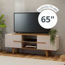 Ver imagem 7 de Rack para TV até 65 Polegadas 154CMX59CM 2 Portas Vila Marrom Off White
