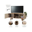 Ver mais imagens de Rack para TV até 65 Polegadas 154CMX59CM 2 Portas Vila Marrom Off White