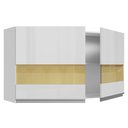 Ver imagem 5 de Armário De Cozinha Aéreo 100% MDF 120 cm Vidro Reflex Portas Branco Brilho Acordes Madesa