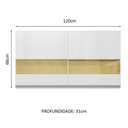 Ver imagem 3 de Armário De Cozinha Aéreo 100% MDF 120 cm Vidro Reflex Portas Branco Brilho Acordes Madesa