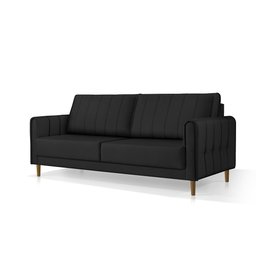 Sofá Living Biagio 1,70m Veludo Pés Madeira Espuma D-28:preto - 4