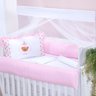 Kit Berço Menina Rosa Padrão Americano Urso Rei 9 Peças - 1