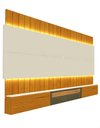 Ver imagem 1 de Conjunto Painel Home Rack Suspenso 260 Reflecta Led Akin Cor:off White e Madeira