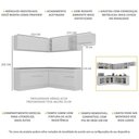 Ver imagem 6 de Armário de Cozinha Completa de Canto com Rodapé Veneza Multimóveis V2103 Branco