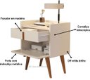 Ver imagem 5 de Kit 2 Mesa de Cabeceira 1 Gaveta 1 Porta Pés Palito 1188 Davi Off White - Comprar Moveis em Casa