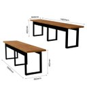 Ver mais imagens de Conjunto Mesa com 2 Bancos Base de Ferro Estilo Industrial Área Lazer:nature