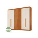 Ver imagem 6 de Guarda Roupa Casal 6 Portas 2 Ripadas e 6 Gavetas Atenas Cinamomo/off White - Conquista