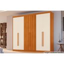 Ver imagem 1 de Guarda Roupa Casal 6 Portas 2 Ripadas e 6 Gavetas Atenas Cinamomo/off White - Conquista