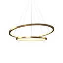 Ver imagem 1 de Lustre Pendente Orluce Tabat Or1790 com 2 Aros 60/40cm Dourado Led Bivolt