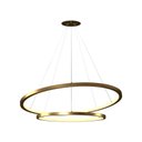 Ver imagem 2 de Lustre Pendente Orluce Tabat Or1790 com 2 Aros 60/40cm Dourado Led Bivolt