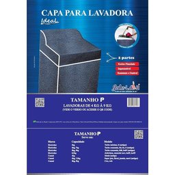 Capa para Máquina de Lavar Roupas - Tampa - Flanelada - 02 Partes - Todos Tamanhos e Marcas Electrol - 3