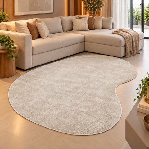 Tapete Classic Orgânico 1,98x2,48m Pelo Baixo Antiderrapante Perola