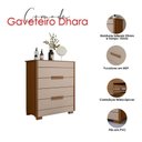 Ver imagem 3 de Cômoda Gaveteiro Ambiente Dhara Carvalho Fendi - Moval