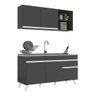 Armário de Cozinha Compacta Veneza Multimóveis MP2142.898 Preto/Branco - 3