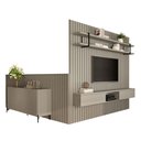 Ver imagem 6 de Kit para Sala de Estar com Buffet e Painel 6 Portas 2 Prateleiras MDF e Metal Grigio com Preto