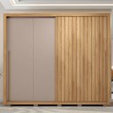 Ver imagem 6 de Guarda Roupa Casal 2 Portas de Correr Ripado 245cm Moviment Buriti/fendi - Caemmun