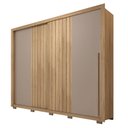Ver imagem 1 de Guarda Roupa Casal 2 Portas de Correr Ripado 245cm Moviment Buriti/fendi - Caemmun