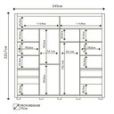 Ver imagem 4 de Guarda Roupa Casal 2 Portas de Correr Ripado 245cm Moviment Buriti/fendi - Caemmun