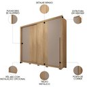 Ver imagem 3 de Guarda Roupa Casal 2 Portas de Correr Ripado 245cm Moviment Buriti/fendi - Caemmun