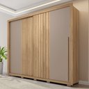 Ver imagem 2 de Guarda Roupa Casal 2 Portas de Correr Ripado 245cm Moviment Buriti/fendi - Caemmun