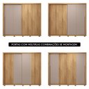 Ver imagem 5 de Guarda Roupa Casal 2 Portas de Correr Ripado 245cm Moviment Buriti/fendi - Caemmun