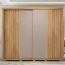 Ver mais imagens de Guarda Roupa Casal 2 Portas de Correr Ripado 245cm Moviment Buriti/fendi - Caemmun