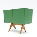 Ver imagem 3 de Balcão Buffet Aparador Lenny 94 Cm 2 Portas Laca com Madeirado