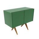 Ver imagem 1 de Balcão Buffet Aparador Lenny 94 Cm 2 Portas Laca com Madeirado