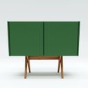 Ver imagem 2 de Balcão Buffet Aparador Lenny 94 Cm 2 Portas Laca com Madeirado