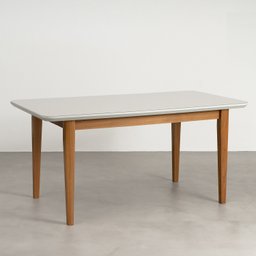 Mesa de Jantar 6 Lugares 1,60m Tampo MDF e Vidro Pés Madeira Maciça Tangará CabeCasa MadeiraMadeira - 7