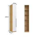 Ver imagem 3 de Guarda Roupa Modulado 40 Cm 1 Porta com Prateleiras 100% Mdf Cor:savana com Branco