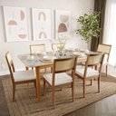 Ver imagem 2 de Mesa de Jantar 6 Lugares 180cm com Tampo MDF e Vidro Tangará CabeCasa MadeiraOriginals