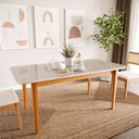 Ver imagem 1 de Mesa de Jantar 6 Lugares 180cm com Tampo MDF e Vidro Tangará CabeCasa MadeiraOriginals Marrom