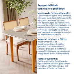 Mesa de Jantar 6 Lugares 180cm com Tampo MDF e Vidro Tangará CabeCasa MadeiraOriginals - 6 Mesa de Jantar 6 Lugares 180cm com Tampo MDF e Vidro Tangará CabeCasa MadeiraOriginals - 6